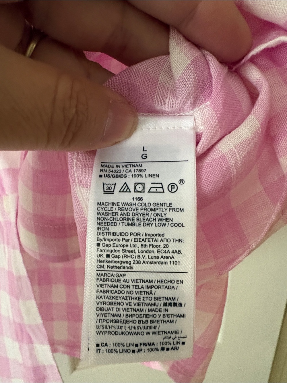 GAP Pink & White Gingham Button-Down Shirt - Picture 6 of 11